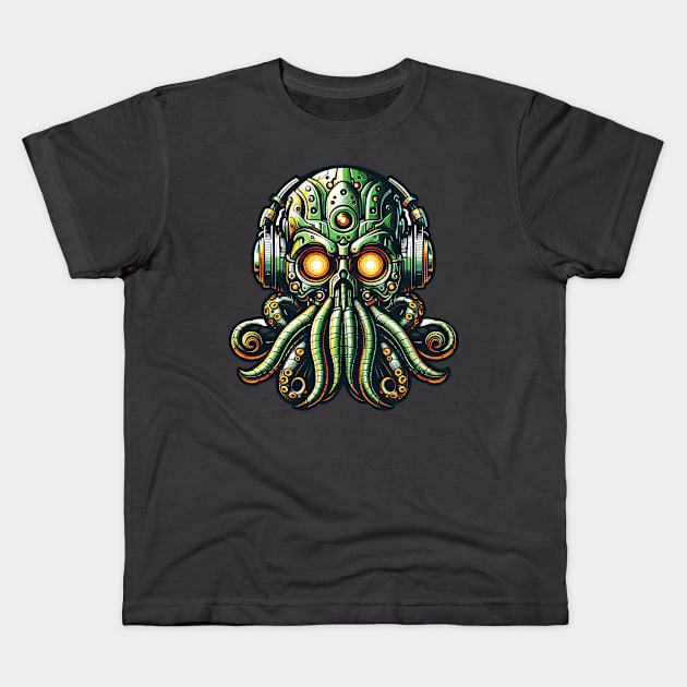 Biomech Cthulhu Overlord S01 D04 Kids T-Shirt by Houerd